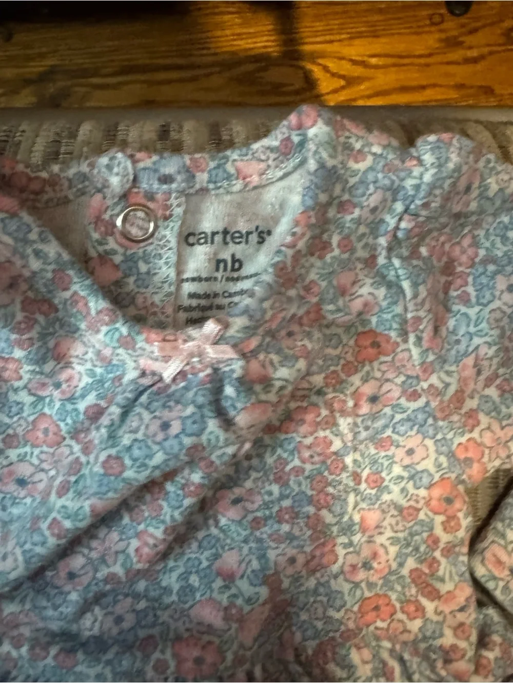 Carter's Purple and Pink Floral Ruffle Footed Pajama Set
